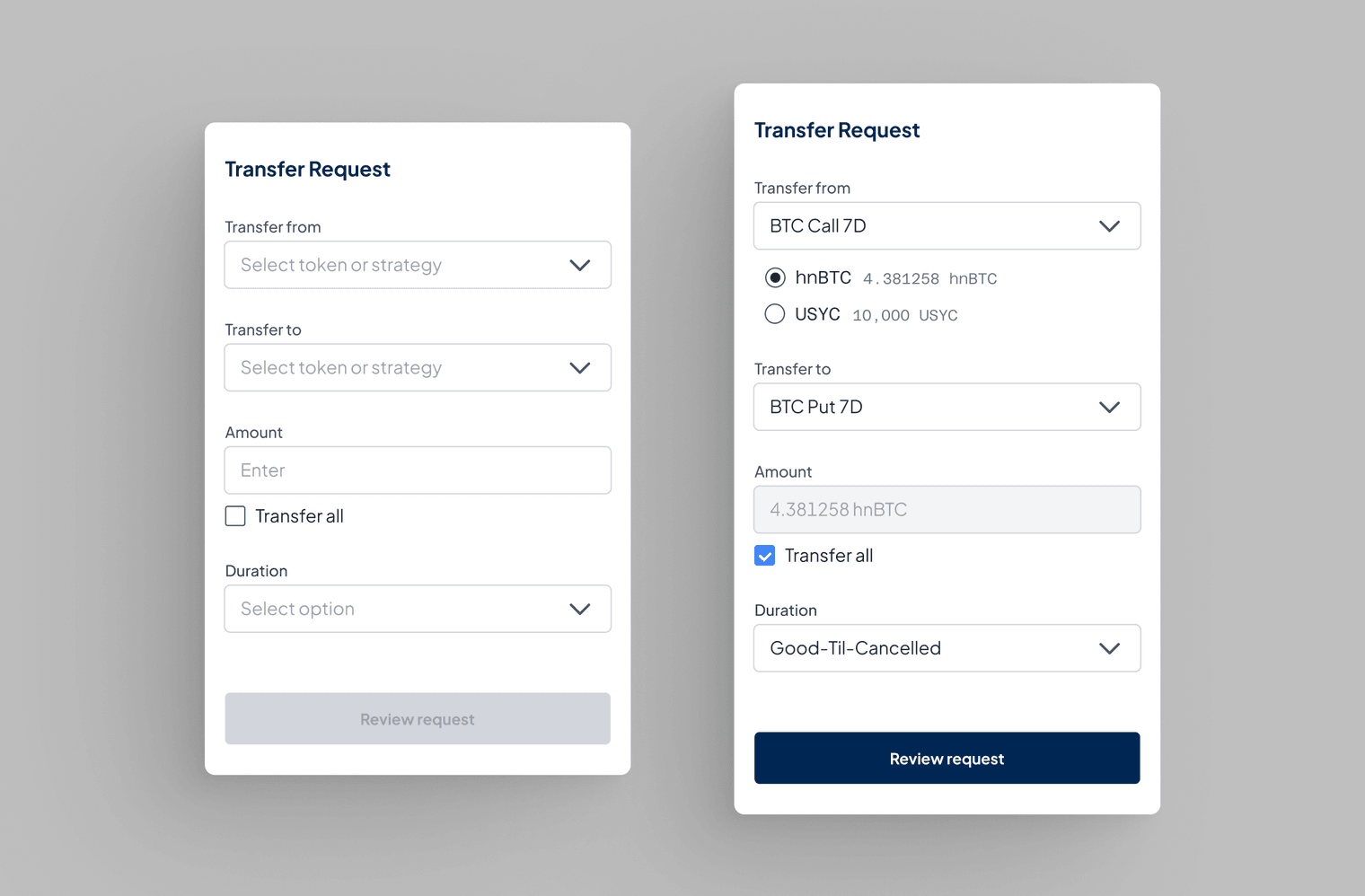 Unified transfer module interface